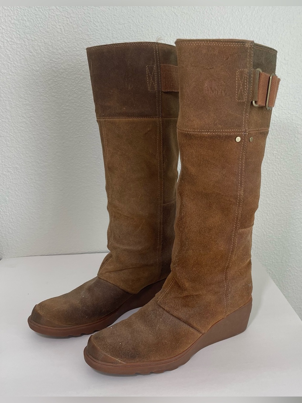 Sorel Toronto Brown Suede Tall Wedge Boots Size 9